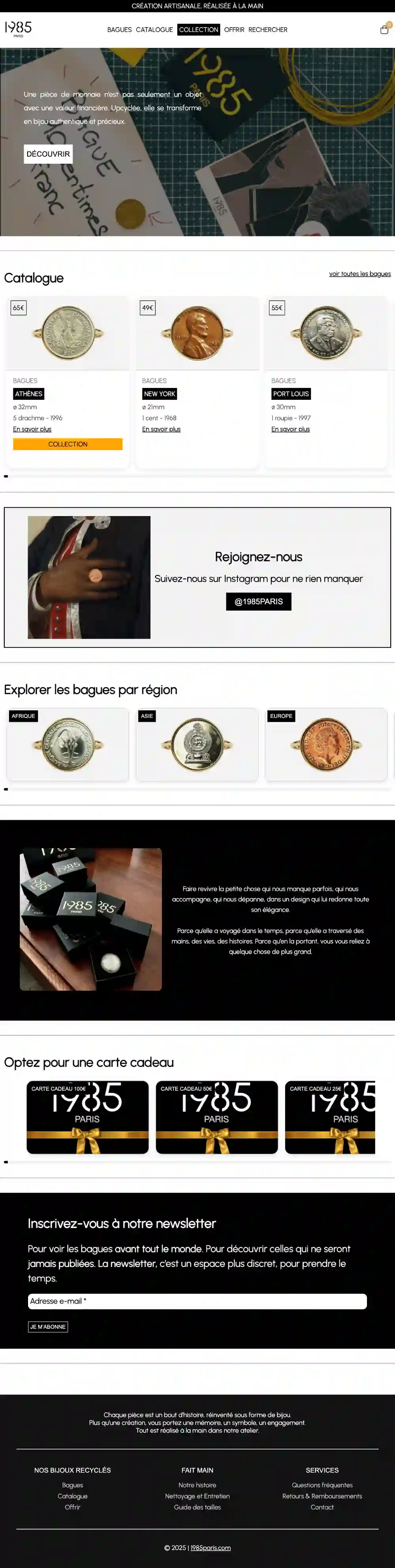 site ecommerce 1985 Paris